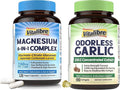 6 in 1 Magnesium Complex Supplement 120ct and 3000mg Equivalent Per Serving Odorless Garlic 180ct