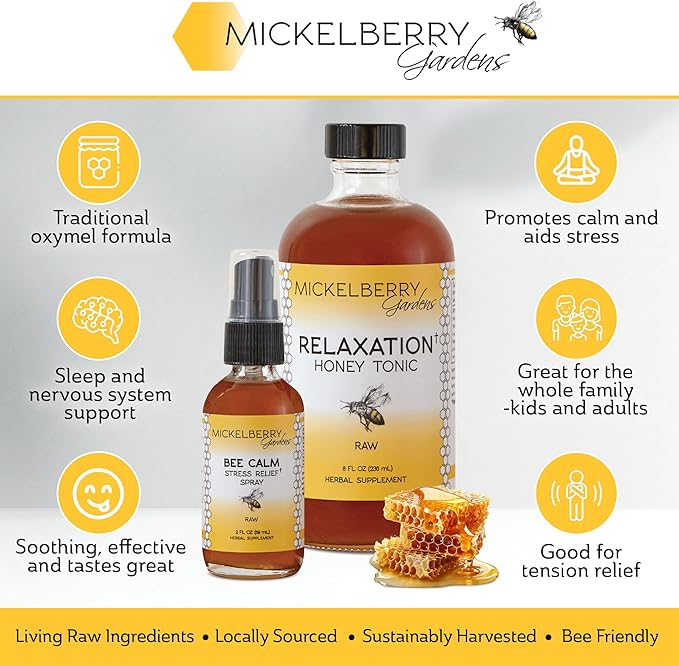 Mickelberry Gardens Fire Cider Honey Tonic 8oz + Relaxation Honey Tonic 8oz