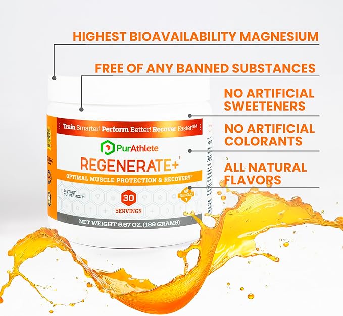 Regenerate+ Magnesium Bisglycinate Powder - 300mg Powdered Chelated Magnesium Bisglycinate Supplement for Women and Men - Support Sleep and Relaxation Natural Energy – 6.7oz (30 Servings)