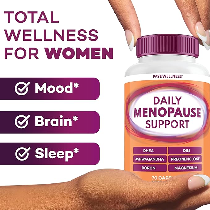 Menopause and Perimenopause Supplement for Women 10-1 Relief Formula for Hot Flashes Night Sweats Mood Energy &amp Hormone – DIM Ashwagandha Vitamin D DHEA Zinc Magnesium 3-Pack 70 Capsules