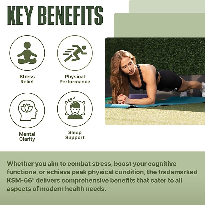 NutraBio Ashwagandha KSM-66 | Ashwaganda Herbal Supplement for Stress Mood &amp Performance | 600 MG of Clinically Studied KSM66 90 Capsules