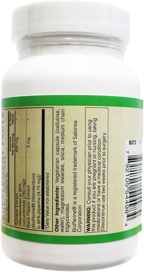 Extra Strength Turmeric 800 mg w/BioPerine (60 Veg Caps)
