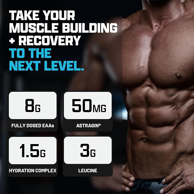 Nutrex Research EAA Hydration | EAAs + BCAA Powder | Muscle Recovery Strength Muscle Building Endurance | 8G Essential Amino Acids + Electrolytes | Blueberry Lemonade 30 Servings