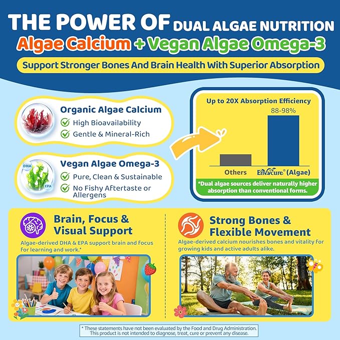 Calcium Citrate Gummies &amp Sea Moss Gummies for Kids &amp Adults
