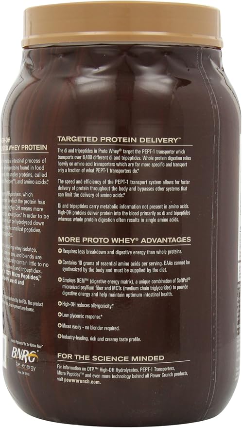 Power Crunch Whey Protein Powder With Amino Acids Protein Shakes with Delicious Taste Double Chocolate 2.1 LB