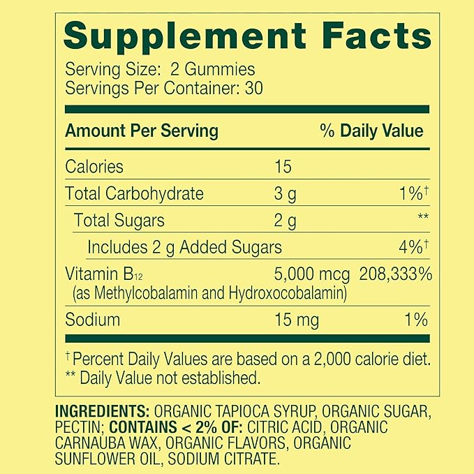SUREFECT Spring Valley Ultra Strength Vitamin B12 5000 mcg Gummies with Methylcobalamin - 60 Count Raspberry Flavor Organizer