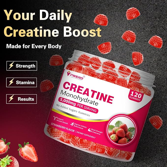 240 Count Creatine Monohydrate Gummies 5g for Women Men Energy Creatine Supplements Gummies for Gym Essentials Women