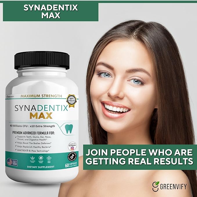 SynaDentix Max Probiotic Supplement 40 Billion CFU MAKTREK Bi-Pass Technology 60 Capsules 30-Day Supply (5)