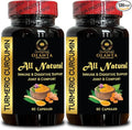 Natural Turmeric Curcumin Capsules – Herbal Formula for Antioxidant Support &amp Wellness – 2 Bottles 120 Capsules – GMP-Certified Facility