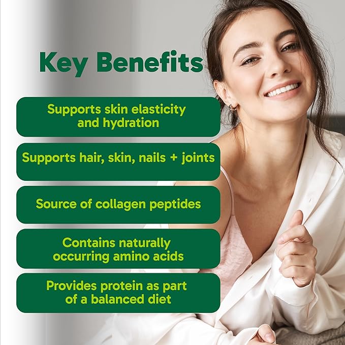 Organika Collagen Powder - for Healthy Hair Skin Nails and Joints. Hydrolyzed Protein Peptides for Better Absorption- Grass-Fed Non-GMO- Unflavoured- 2.2lbs