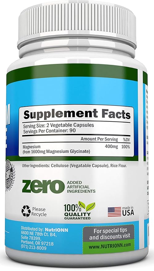 Magnesium Glycinate Capsules &amp Lung Support Capsules Combo - Targeted Respiratory Health Support