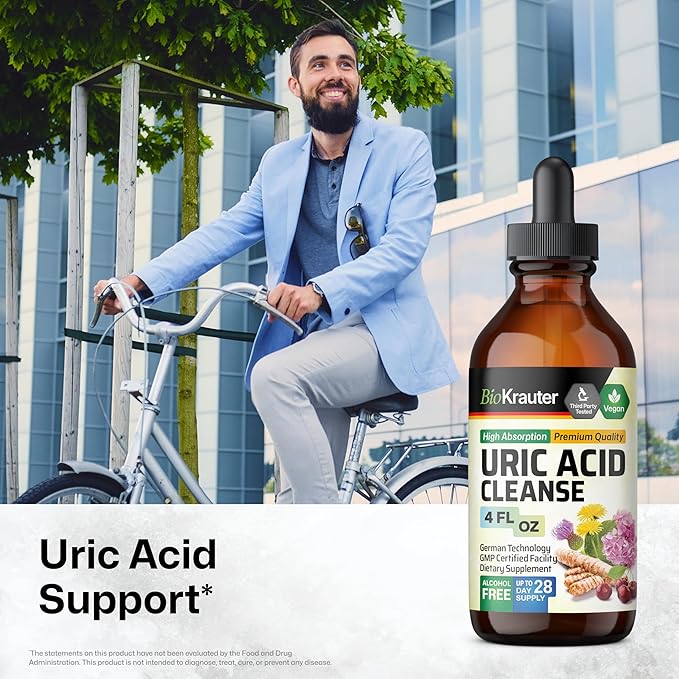 BIO KRAUTER Uric Acid Tincture 4 Fl. Oz. &amp Stone Breaker 60 Gummies.