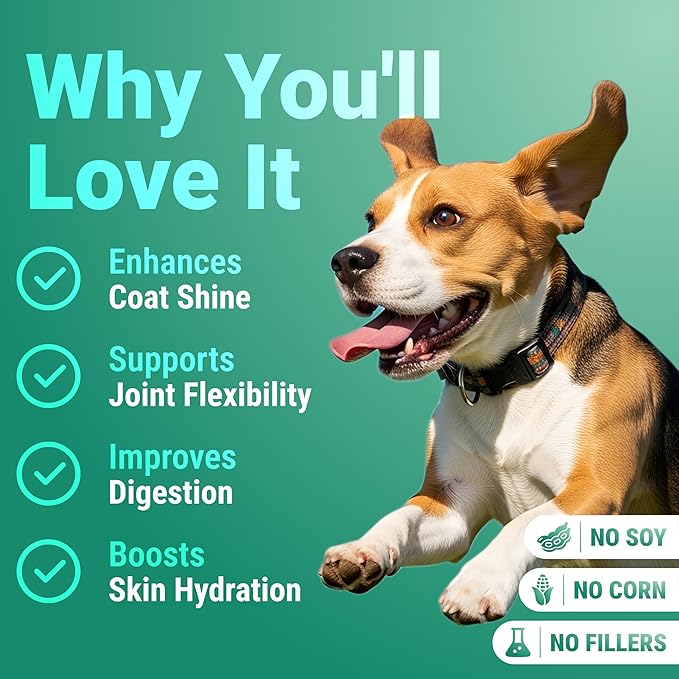 WuffWell Hip and Joint Powder Supplement for Dogs - Glucosamine Dog Joint Health - Joint Supplement for Dogs Powder - Supports Mobility - Dog Joint Powder Supplement - Large Medium Small Breeds