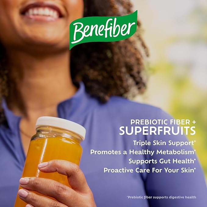 Benefiber Prebiotic Fiber + Superfruits Dietary Supplement Strawberry Dragon Fruit Flavor 8.8 oz (250g)