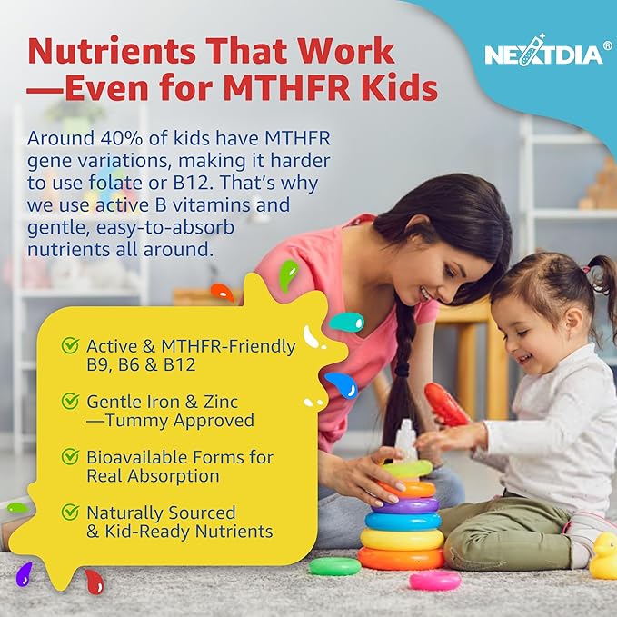 Kids Multivitamin Gummies with Iron Sugar Free Kids Daily Vitamins + Probiotics Algae Omega 3 (EPA/DHA) A C D Methyl B12 Folate B6 Zinc Biotin for Healthy Growth Immune Support 60 Count