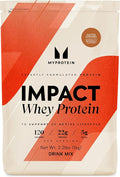 Myprotein Impact Whey Protein Powder 2.2 Lbs (31 Servings) Salted Caramel 22g Protein &amp 5g BCAA Per Serving Protein Shake for Superior Performance Muscle Strength &amp Recovery Gluten Free
