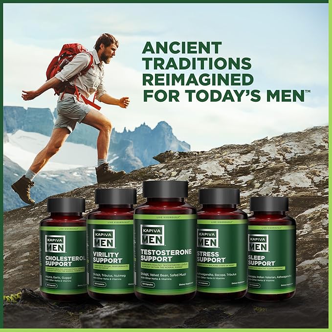 KAPIVA MEN Sleep Support Supplement with Bacopa Valerian Ashwagandha and Other Herbs and Vitamins Supports Healthy Sleep Patterns 60 Day Supply 120 Capsules