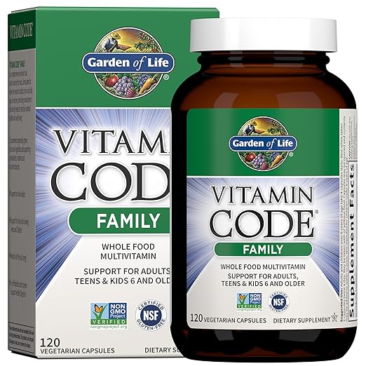 Garden of Life Multivitamin for Family Zinc for Immune &amp Skin Health - 120 Vegetarian Capsules