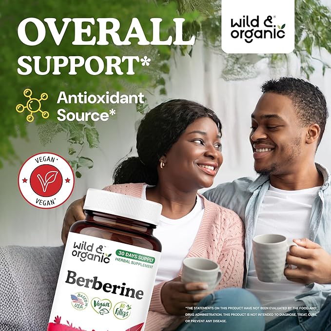 Wild &amp Organic Inulin 60 Capsules &amp Berberine 60 Capsules