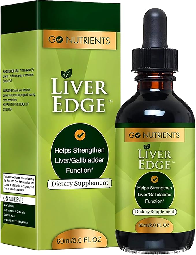 Go Nutrients Liver Edge – Milk Thistle Supplement for Liver Cleanse Detox &amp Repair with Artichoke Extract for Health &amp Fatty Liver Support Organic Liquid Drops &amp Tincture - 2 oz 48 Serv
