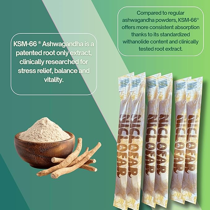 KSM-66 Ashwagandha Power Sticks Full Spectrum 400 mg KSM 66 Ashwagandha Root Extract per serving | standardized &gt 5% Withanolides high absorption Boost Energy | Reduce Stress | Mood Support | Focu