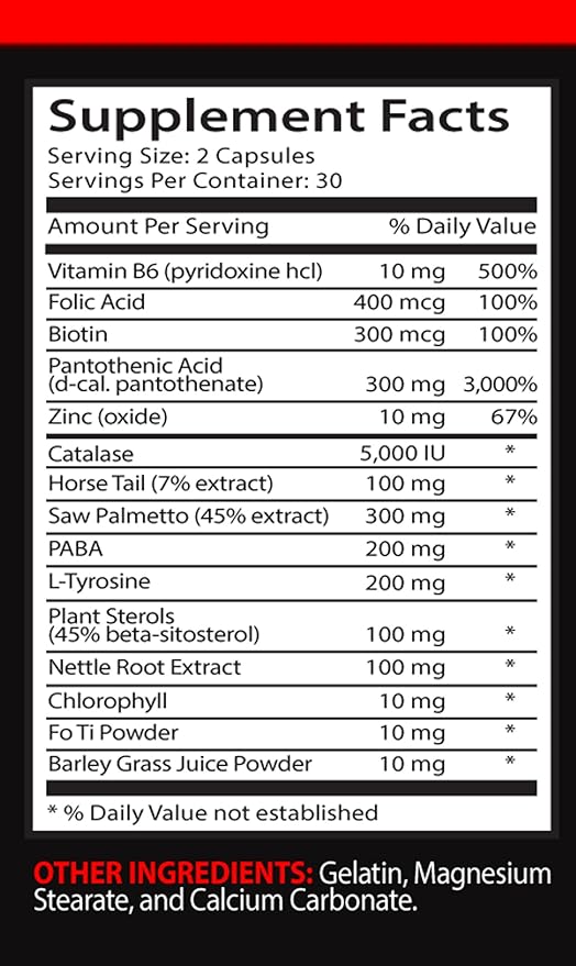 VIP VITAMINS Folic Acid - Gray Hair Solution - Hair Color Restorer (1 Bottle 60 Capsules)