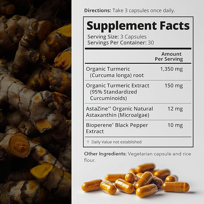 Organics Turmeric with Astaxanthin Supplement + Pure Krill Oil