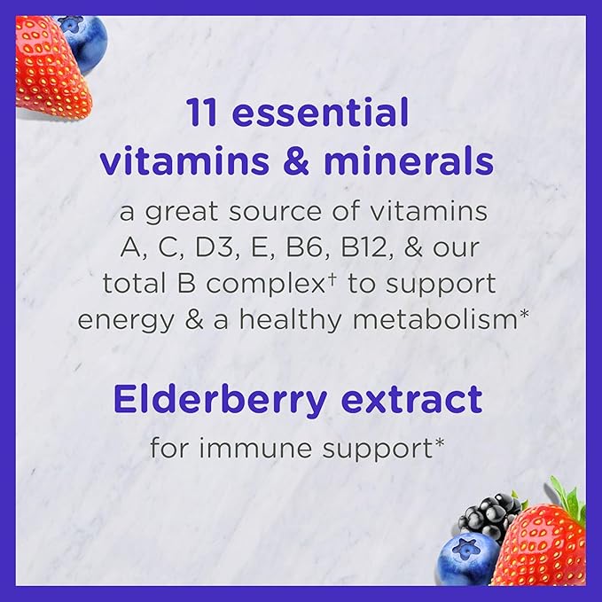 Zarbee’s Complete Kids Multivitamin Gummies + Immune Support Berry Flavor Honey-Sweetened Gluten-Free &amp Gelatin-Free Vitamins A C D3 E B6 B12 Folic Acid &amp B-Complex 70 Count