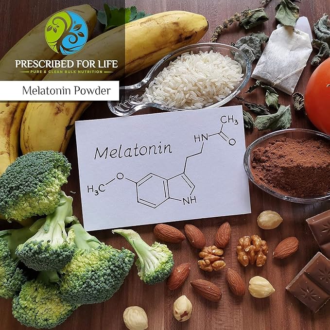 Prescribed For Life Melatonin Powder Natural Melatonin for Adults Rich in Antioxidants Gluten Free Vegan Non GMO Kosher No Fillers (4oz / 113g)