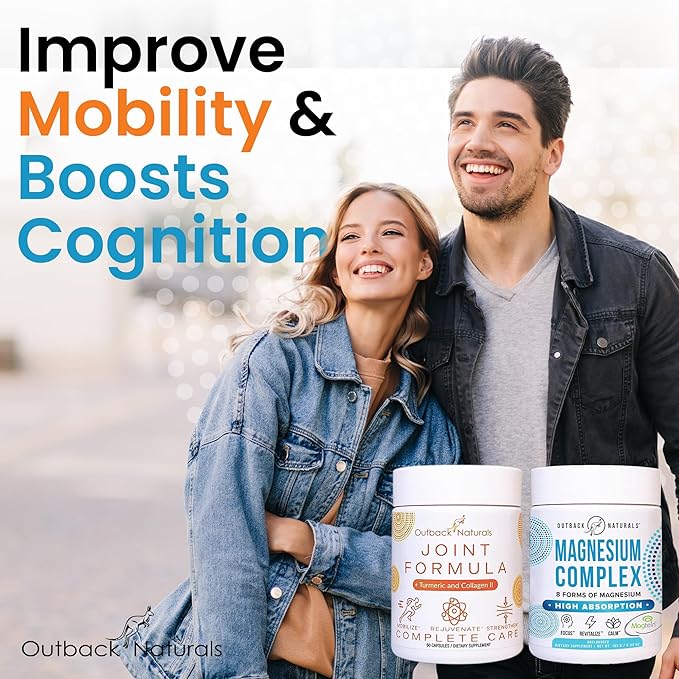 Magnesium Complex Powder &amp Enhanced Joint Relief Formula Bundle – 8 Types of Magnesium Collagen Turmeric Vitamin C for Joint &amp Bone Health Knee Muscle