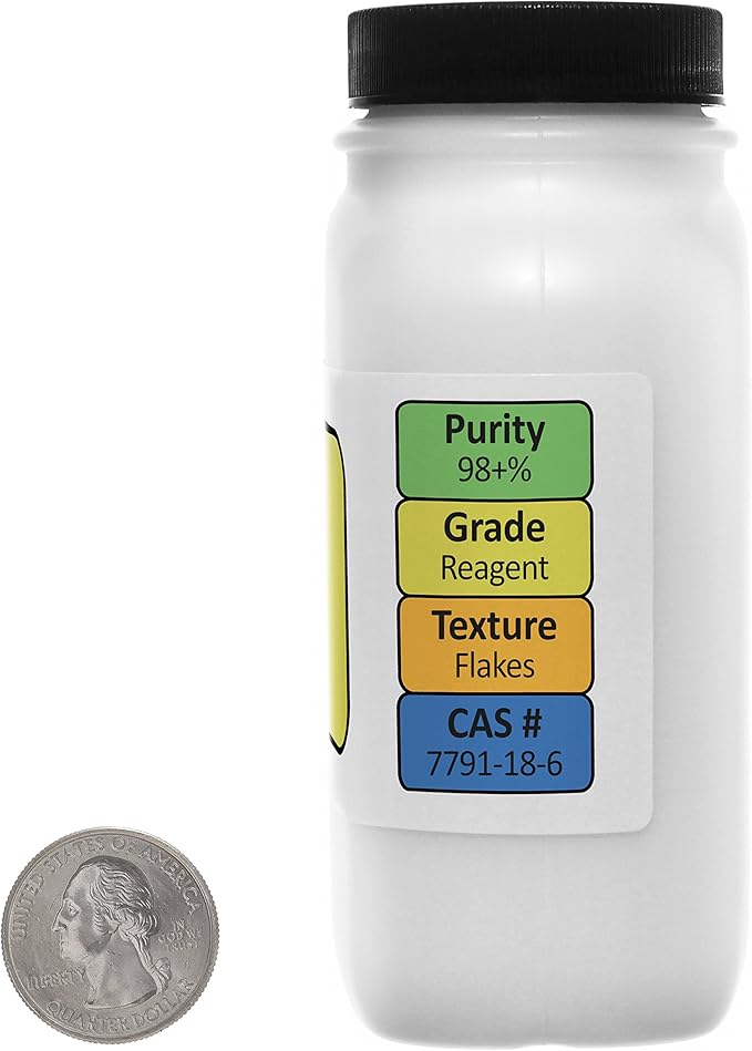 Magnesium Chloride [MgCl2.6H2O] 98+% AR Grade Flakes 1.5 Lb in Three Space-Saver Bottles