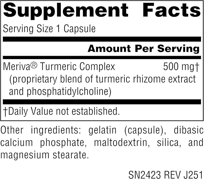 Source Naturals Turmeric with Meriva Eases Discomfort from Everyday Activities 29X Bioavailibility* - 500 mg - 60 Capsules
