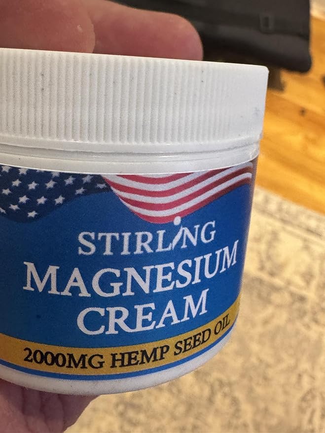 STIRLING Magnesium Cream – 2000mg Hemp Seed Oil Dead Sea Magnesium &amp Arnica – Supports Joint Mobility &amp Muscle Function – Non-Greasy Fast Absorbing – Made in USA