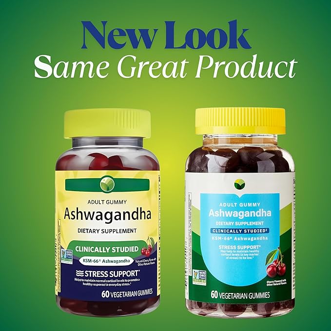 KP+ Ashwagandha | Ashwagandha Adult Gummies | Stress Support &amp Relaxation | Helps Maintain Healthy Cortisol Levels | Cherry Flavor | 60 Vegetarian Gummies | Pack of 2