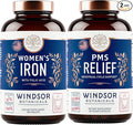 WINDSOR BOTANICALS Iron Supplement and PMS Relief Bundle for Women