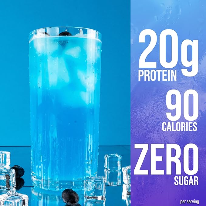 Rule 1 Clear Whey Isolate - 20g All-Whey Isolate Protein Mix Over 9g EAAs 90 Calories Zero Sugar Easy to Digest Light Crisp and Refreshing Taste (27 Servings Blue Raspberry)