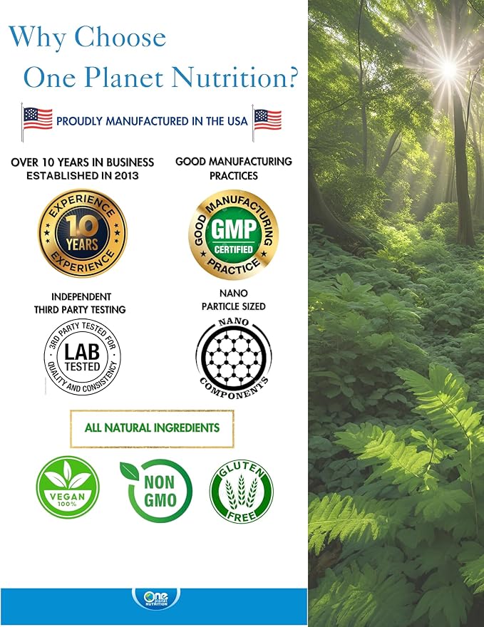 One Planet Nutrition Nano Boswellia Powder 16 oz (454 Servings) High Potency Boswellia serrata Resin Supports Cognitive Function for Brain Health Non-GMO Vegan Gluten-Free