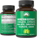 Magnesium Glycinate + Citrate + Malate + Chelate + Orotate + Taurate + Oxide. 7 Forms of Magnesium Complex. 500mg Supplement Capsules for Women &amp Men. 2 Pills for Sleep Leg Cramps Muscles