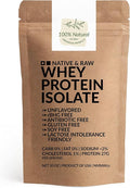 Native &amp Raw Whey Protein Isolate Unflavored 0percent Carb Low CholesterolSodium rBGH Free Antibiotic Free Gluten Free Soy Free Good for Keto Paleo and Lactose Intolerance 20 Oz