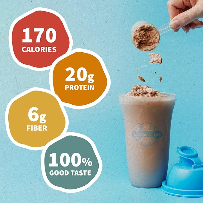 Garden of Life Creamy Plant Protein + Oat Milk Powder + Chocolate Flavor Vegan Protein Powder – Plant Based Prebiotics &amp Probiotics Gluten-Free Non-GMO Chocolate Brownie Flavor 2 LBS
