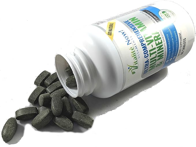 Vegan Whole Food Multivitamin &amp Mineral - Vitamins A B1 B2 B6 B12 C D3 E &amp 110 Super Foods Herbs Greens &amp Reds - Enzymes &amp Probiotics for Immune Support - Energy Boost - 90 Tablets