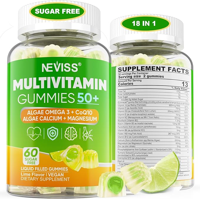 NEVISS Bundle - Women&ampMen 50+ Multivitamin 1 Pack + CoQ10 250mg Gummies
