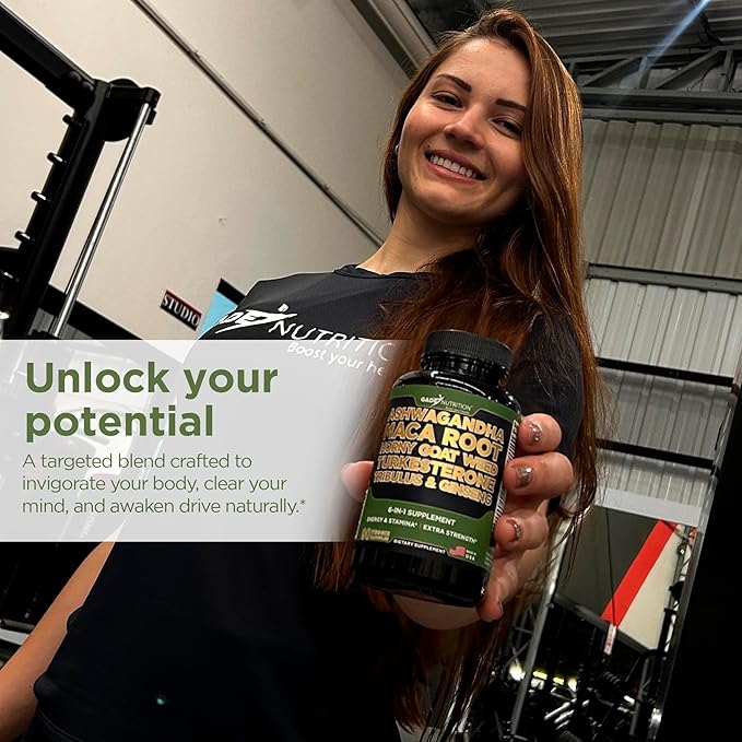 Gade Nutrition Ashwagandha with Maca Root Horny Goat Weed Turkesterone Supplement Tribulus Terrestris Panax Ginseng | Made in USA | Pack of 3