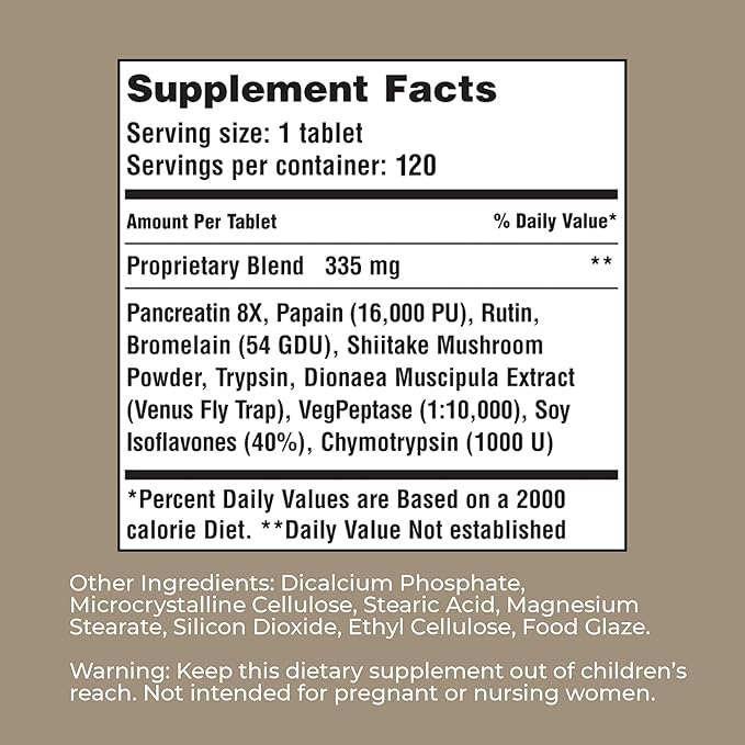 American Nutriceuticals – Nutrizyme – Professionally Formulated Proteolytic Enzyme Complex Tablets – Supports Immunity Circulation &amp Metabolic Balance - 120 Count (1 Pack)