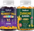 NuBest Bundle Gummies Daily Wellness Tall Gummies Bone Growth Immune Support with Calcium Vitamins D3 K2 C Zinc | No Added Sugar