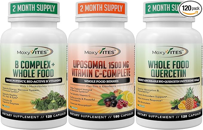 MoxyVites B-Complex - Liposomal Vitamin C - Quercetin for Energy Support - The Perfect Energy Trifecta