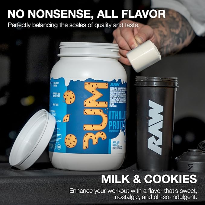 RAW Whey Isolate Protein Powder Milk &amp Cookie (CBUM Itholate) - 100% Grass-Fed Sports Nutrition Powder for Muscle Growth &amp Recovery - Low-Fat Low Carb Naturally Flavored - 25 Servings