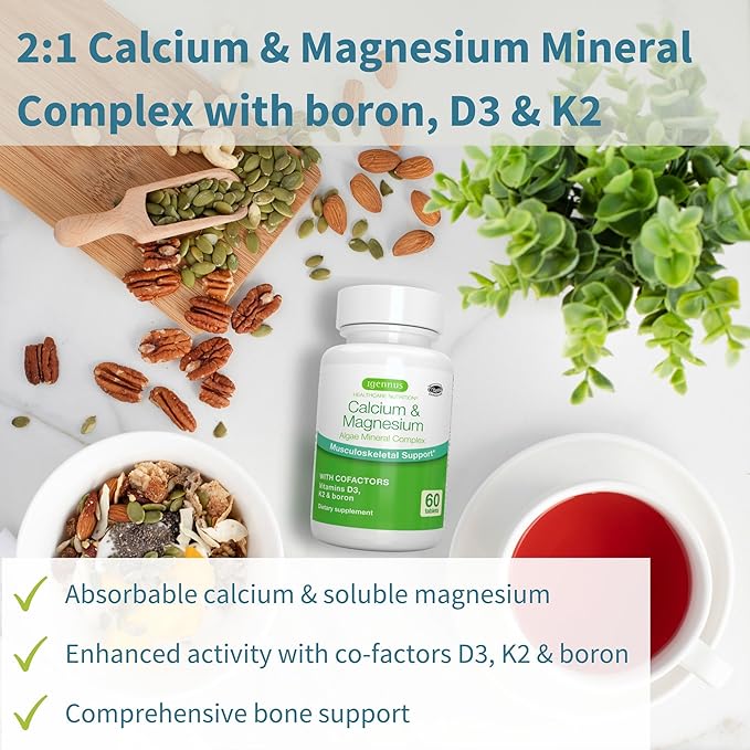 Vegan Collagen Protein Powder + Calcium &amp Magnesium Complex Vegan Bundle Comprehensive Bone Support by Igennus