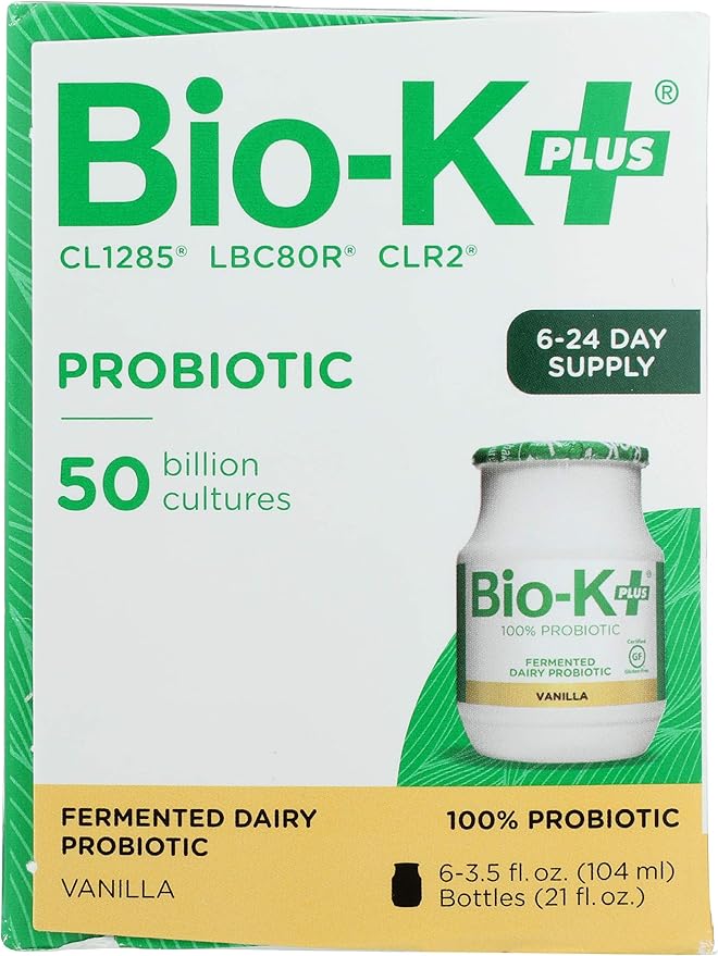 Bio-K Plus Vanilla Probiotic 6 Count 3.5 Fz
