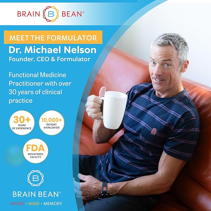 Brain Bean 500mg Unflavored Micronized Creatine Monohydrate Powder Helps Boost Energy for Brain Health - Non-GMO Gluten-Free Creatine Powder Supports Muscle Health (Made in USA)